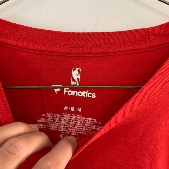 Fanatics Philadelphia 76ers Sixers Red Fitted Long Sleeve T-shirt Size M Unisex - Picture 6 of 7